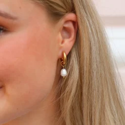 Winther Studio Chunky Pearl Hoops> Øreringe