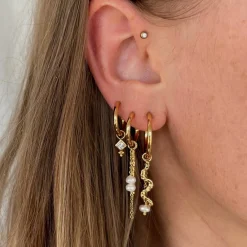 Winther Studio Double Pearl Charm> Øreringe